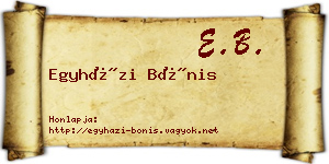 Egyházi Bónis névjegykártya